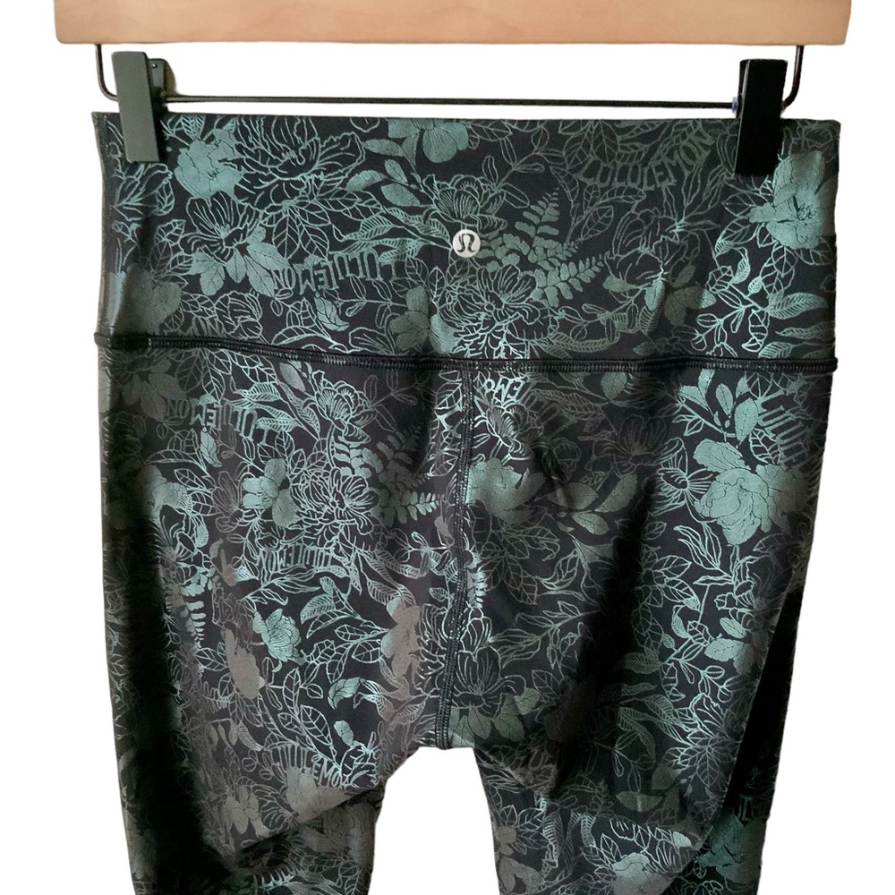 LULULEMON Leggings Wunder Train HR Tight 28” Foil Flourish Black Iridescent 8 - Picture 5 of 12